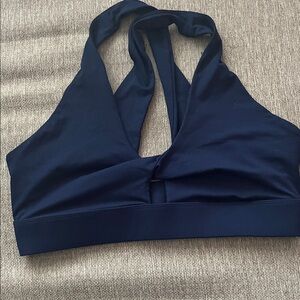 Fabletics Deep Blue Halter Sports Bra